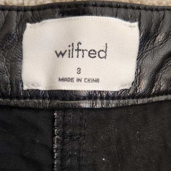 Aritzia Wilfred Melina Black Vegan Leather Pants Dark Academia Preppy Size 8 - Picture 9 of 15